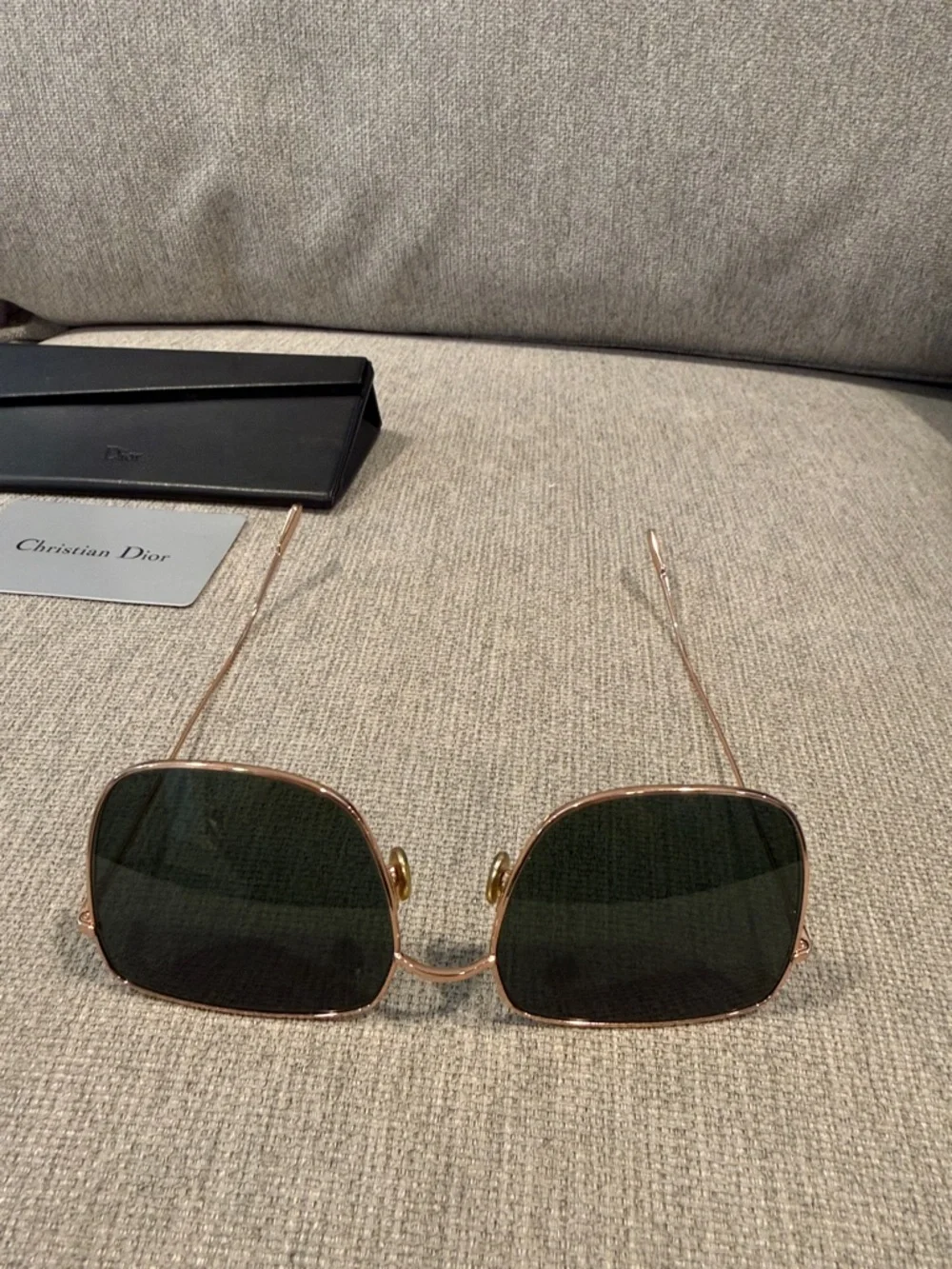 DIOR Stellaire Rose Gold Green Mirror Square Sunglasses - Picture 8 of 13